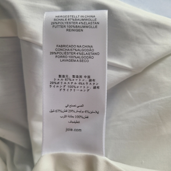 Joie NWT 🏷️ "Nian" Fitted Blue Chambray Oxford Cotton Blazer Pockets Jacket 4 - Picture 10 of 16